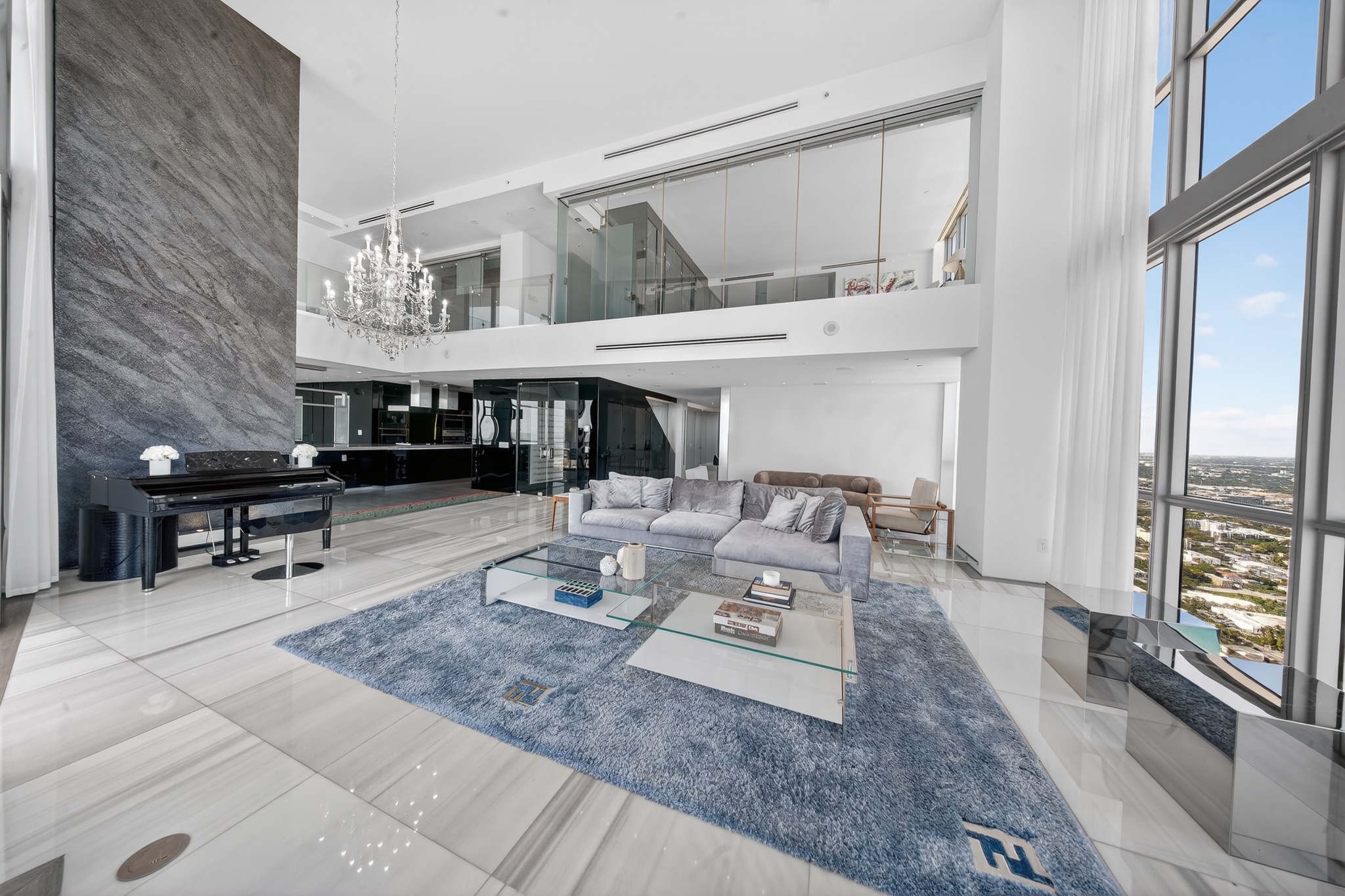 Main living room and bay-facing windows