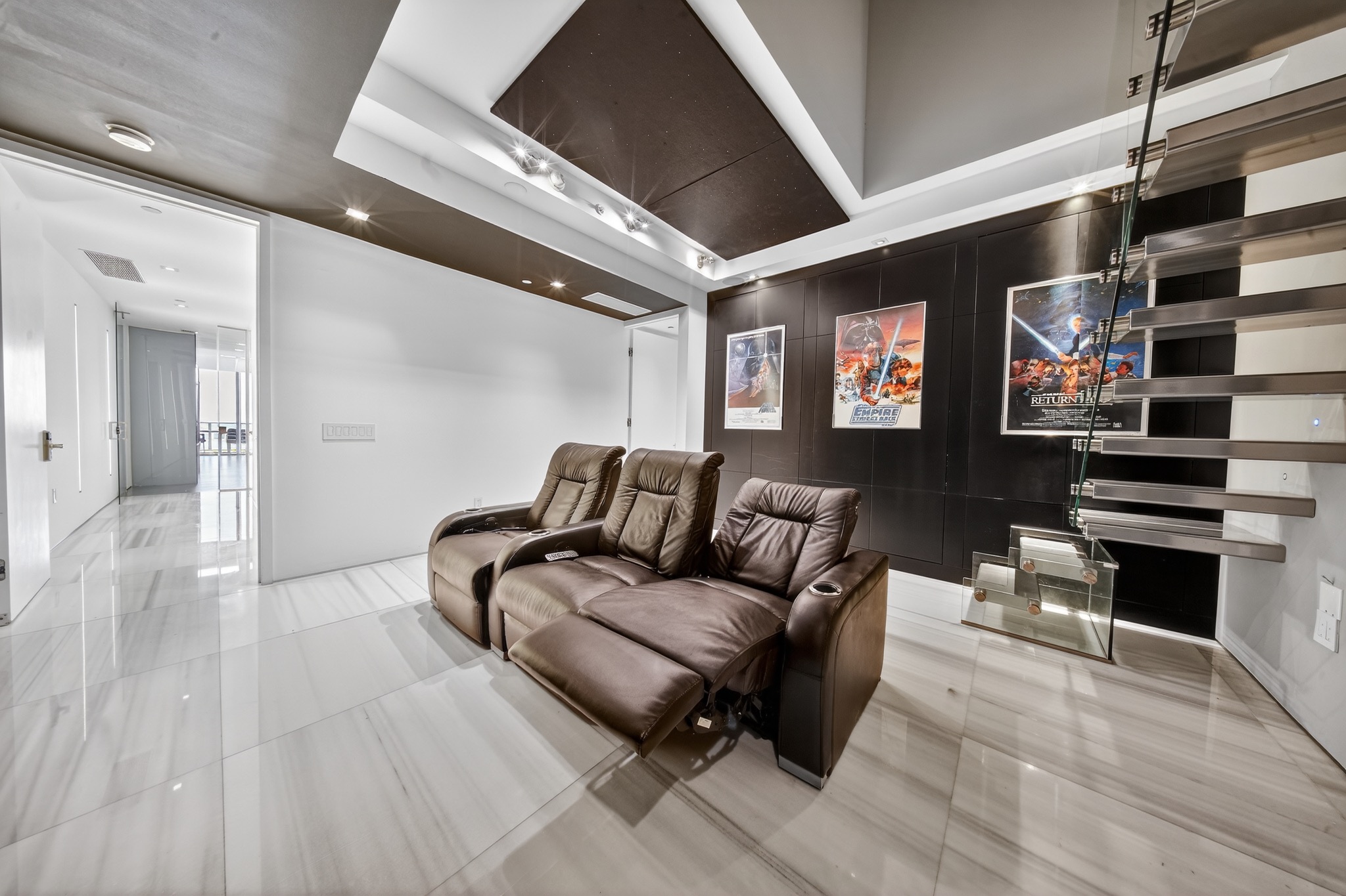 Private theater with reclining seats