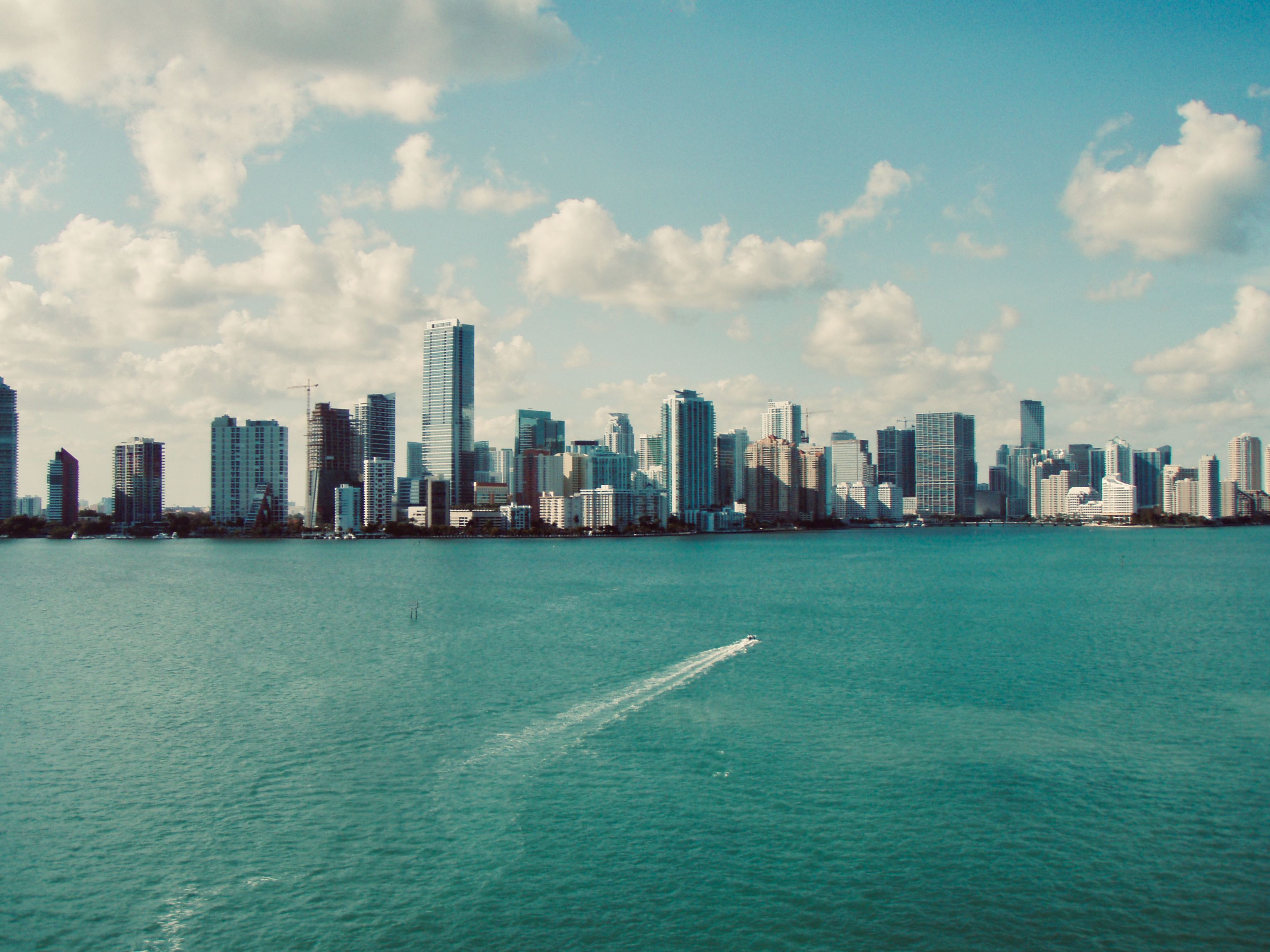 Brickell Key and the Miami skyline across Biscayne Bay